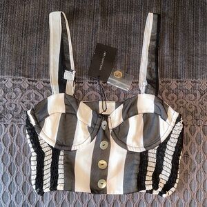 Vanessa Mooney Monochrome Striped Bustier